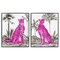Stupell Industries Neon Pink Leopard 2pc Framed Giclee Set By Melissa Wang